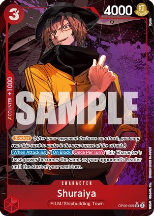 Shuraiya (Alternate Art) (OP06-009) [Wings of the Captain] Foil One Piece Single Bandai