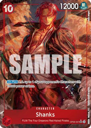 Shanks (Alternate Art) (OP06-007) [Wings of the Captain] Foil One Piece Single Bandai