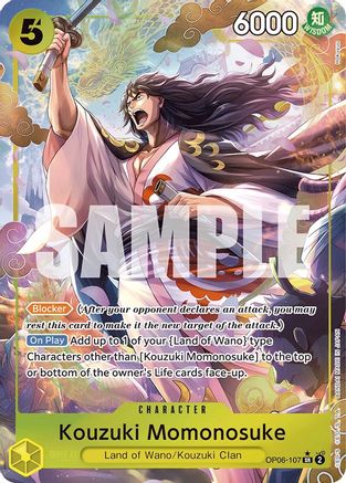 Kouzuki Momonosuke (Alternate Art) (OP06-107) [Wings of the Captain] Foil One Piece Single Bandai