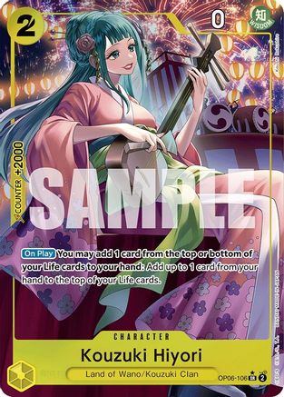 Kouzuki Hiyori (Alternate Art) (OP06-106) [Wings of the Captain] Foil One Piece Single Bandai