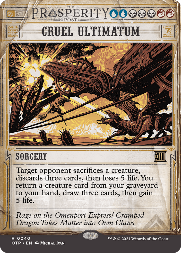 Cruel Ultimatum (OTP-040) [Breaking News] (Showcase) (Borderless) Foil MTG Single Wizards of the Coast