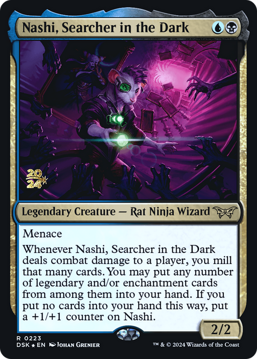 Nashi, Searcher in the Dark (PRE-223) [Duskmourn: House of Horror Promos] Foil MTG Single Wizards of the Coast
