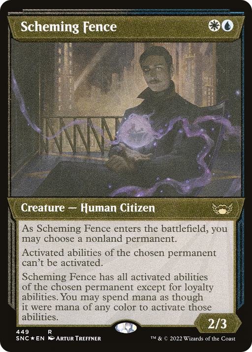 Scheming Fence (Foil Etched) (SNC-449) [Streets of New Capenna] (Showcase) Foil MTG Single Wizards of the Coast