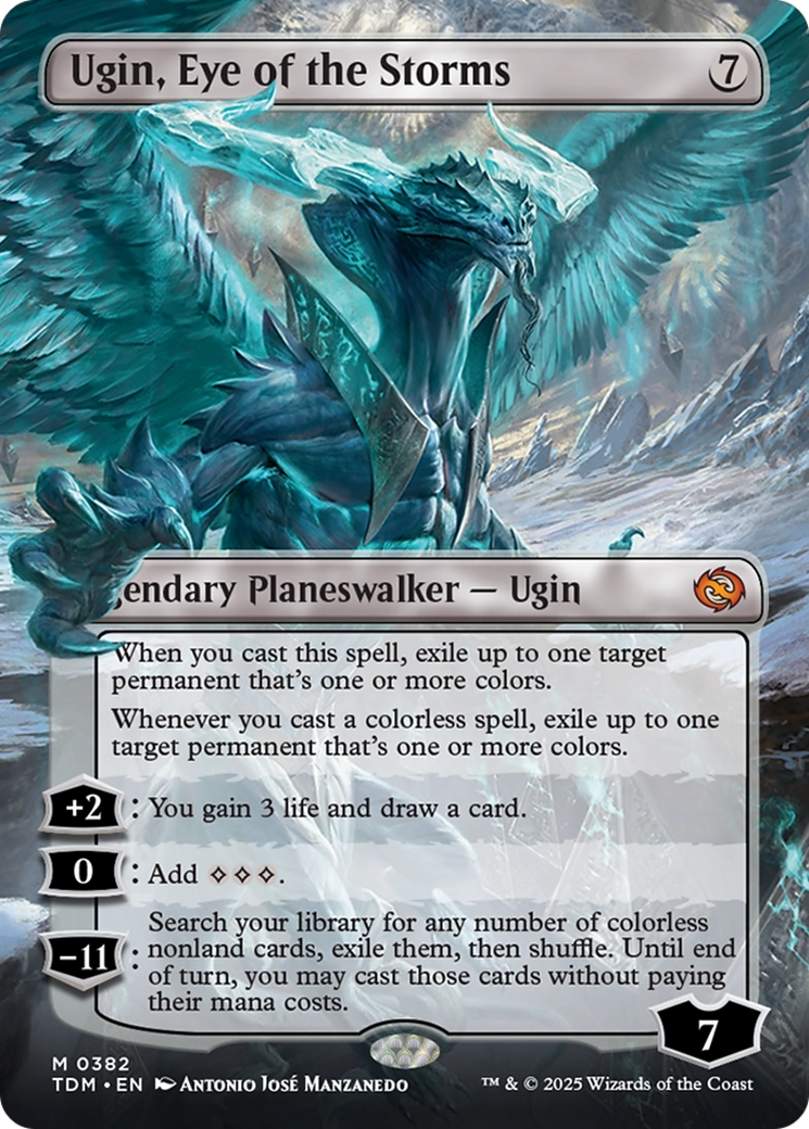 Ugin, Eye of the Storms (Borderless) (TDM-382) [Tarkir: Dragonstorm] Foil MTG Single Wizards of the Coast