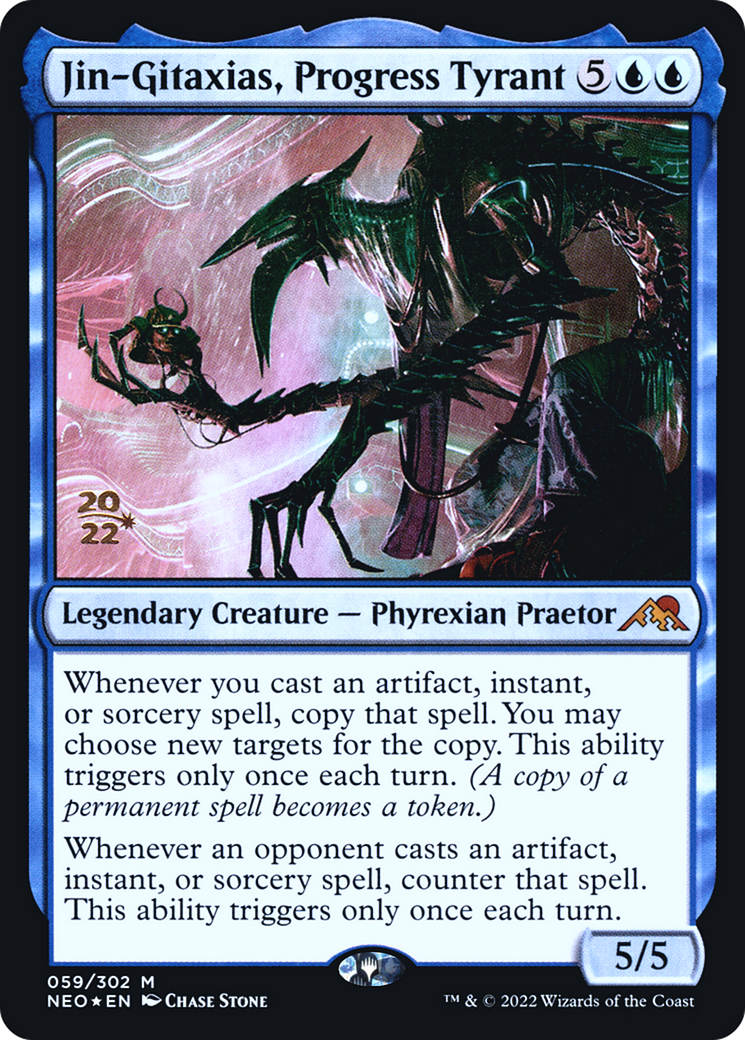 Jin-Gitaxias, Progress Tyrant (PRE-59S) [Kamigawa: Neon Dynasty Promos] Foil MTG Single Wizards of the Coast