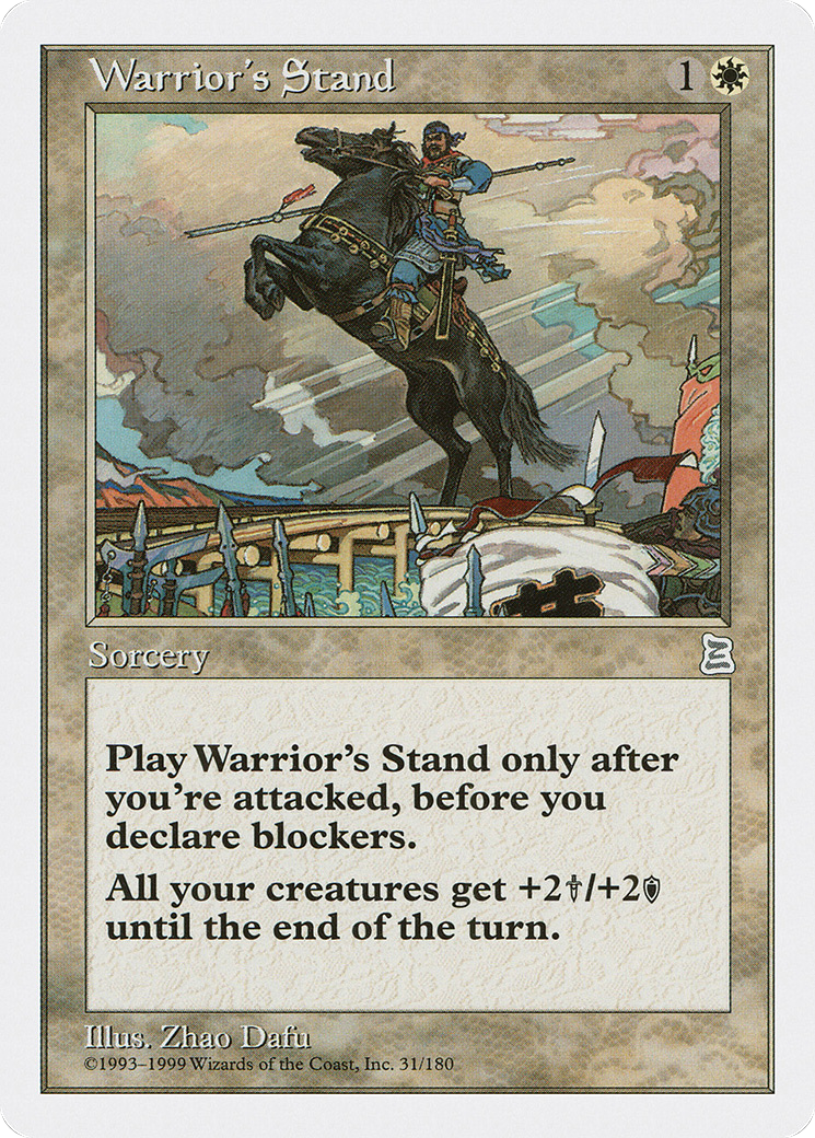 Warrior's Stand (PTK-031) [Oldschool] Portal Three Kingdoms MTG Single Wizards of the Coast