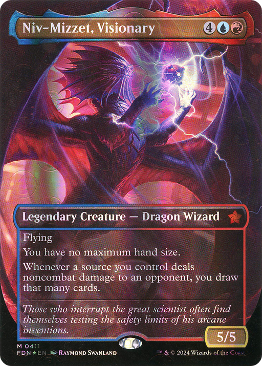 Niv-Mizzet, Visionary (Mana Foil) (FDN-411) [Foundations] (Borderless) Foil MTG Single Wizards of the Coast