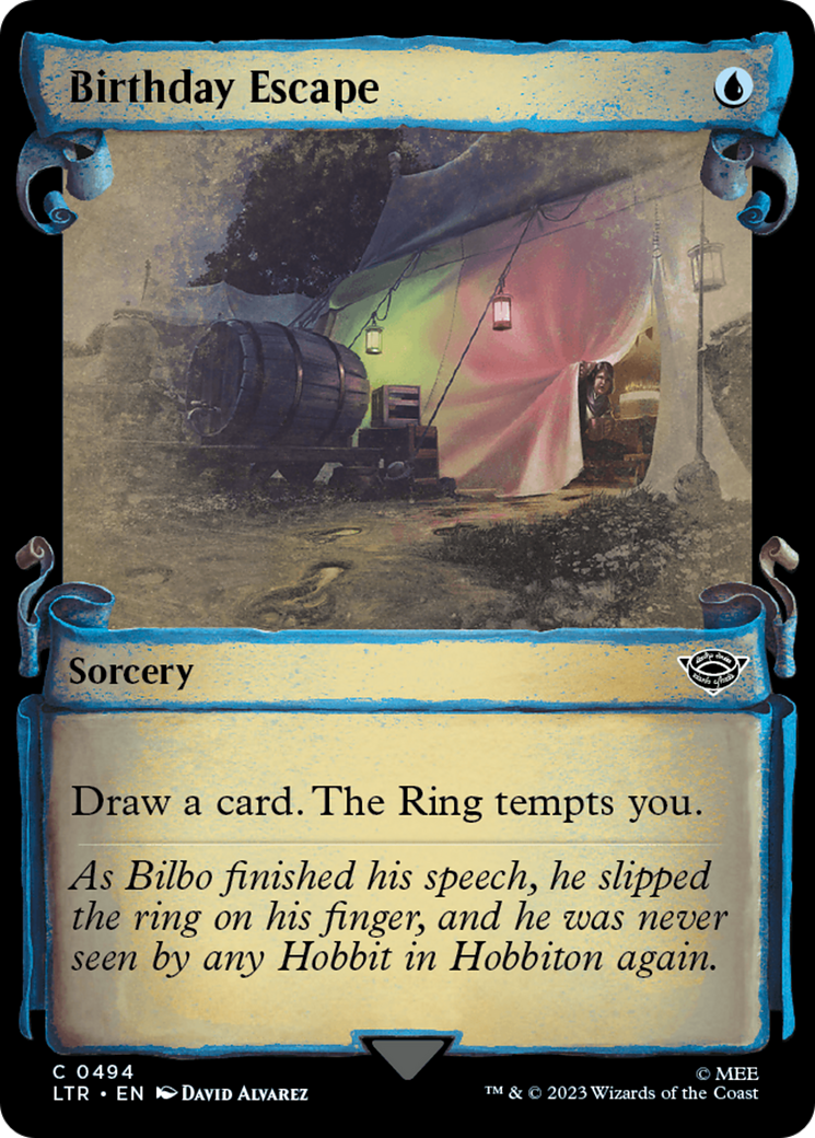 Birthday Escape (Showcase Scrolls) (LTR-494) [The Lord of the Rings: Tales of Middle-earth] (Showcase) Foil MTG Single Wizards of the Coast