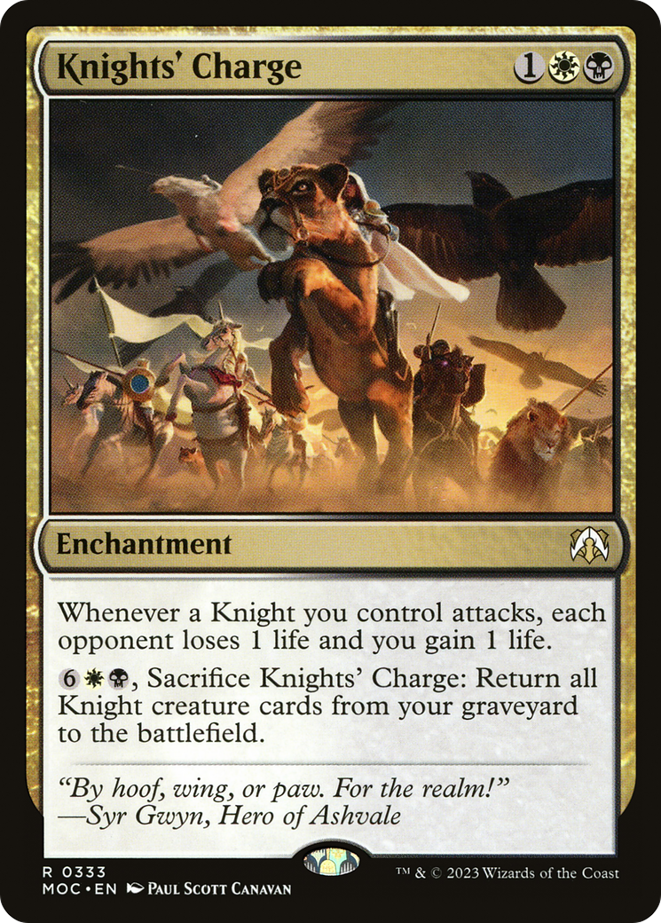 Knights' Charge (MOC-333) [March of the Machine Commander] MTG Single Wizards of the Coast