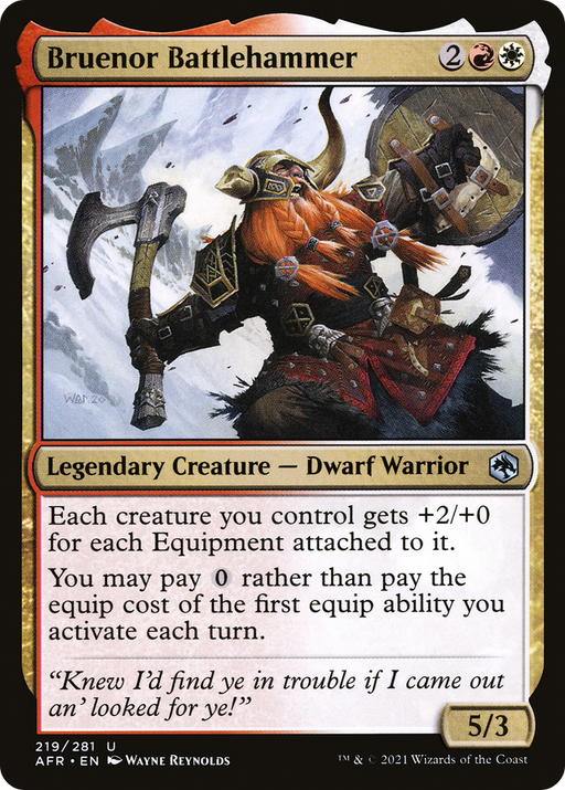 Bruenor Battlehammer (AFR-219) [Adventures in the Forgotten Realms] MTG Single Wizards of the Coast