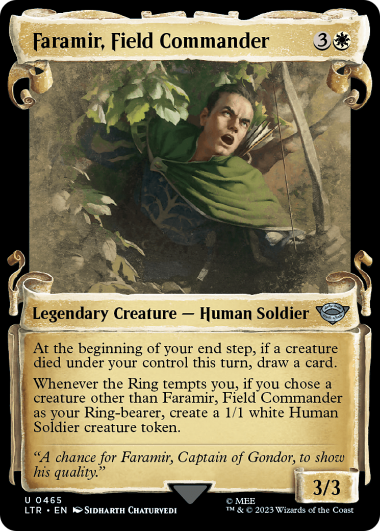Faramir, Field Commander (Showcase Scrolls) (LTR-465) [The Lord of the Rings: Tales of Middle-earth] (Showcase) Foil MTG Single Wizards of the Coast
