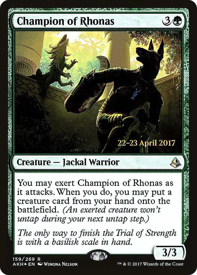 Champion of Rhonas (PRE-159) [Amonkhet Promos] Foil MTG Single Wizards of the Coast