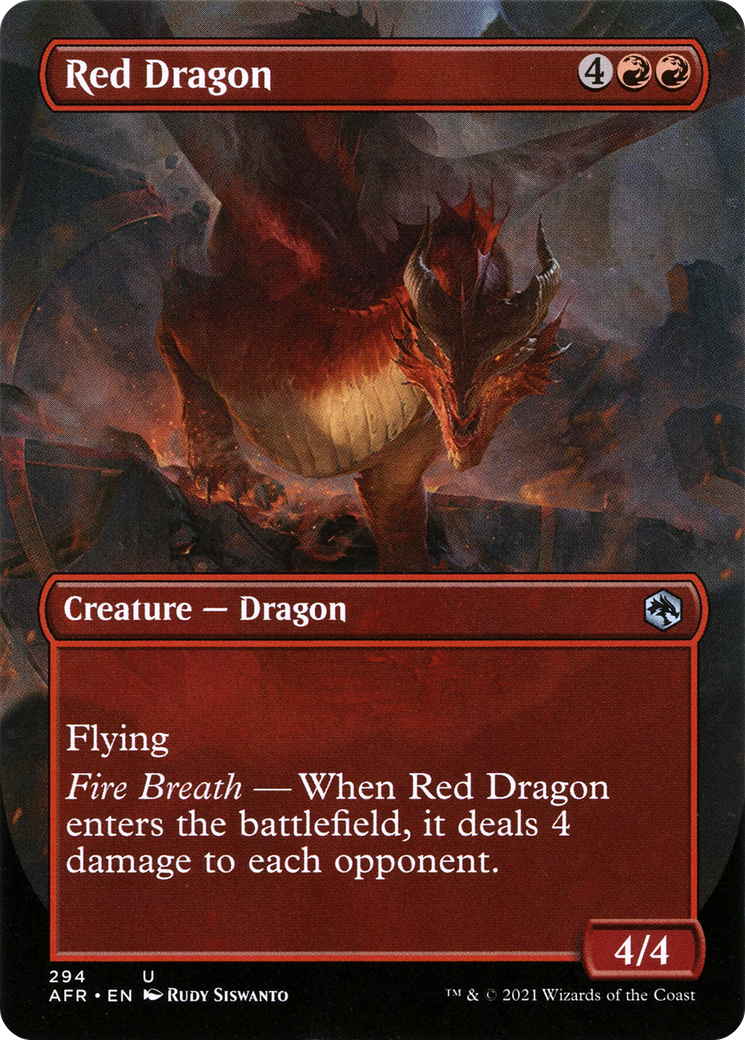 Red Dragon (AFR-294) [Adventures in the Forgotten Realms] (Borderless) Foil MTG Single Wizards of the Coast