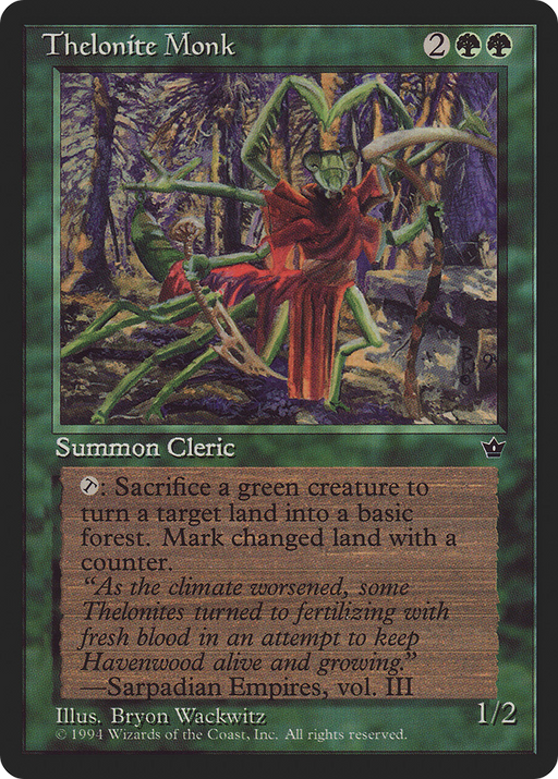 Thelonite Monk (FEM-) [Fallen Empires] MTG Single Wizards of the Coast