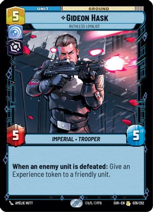 Gideon Hask - Ruthless Loyalist (036/252)[Spark of Rebellion] Star Wars: Unlimited Single Disney