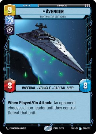 Avenger - Hunting Star Destroyer (040/252)[Spark of Rebellion] Star Wars: Unlimited Single Disney