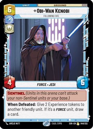 Obi-Wan Kenobi - Following Fate (049/252)[Spark of Rebellion] Foil Star Wars: Unlimited Single Disney
