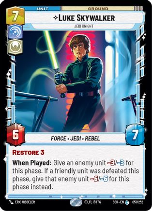 Luke Skywalker - Jedi Knight (051/252)[Spark of Rebellion] Foil Star Wars: Unlimited Single Disney
