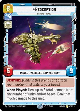 Redemption - Medical Frigate (052/252)[Spark of Rebellion] Star Wars: Unlimited Single Disney