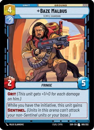 Baze Malbus - Temple Guardian (065/252)[Spark of Rebellion] Star Wars: Unlimited Single Disney