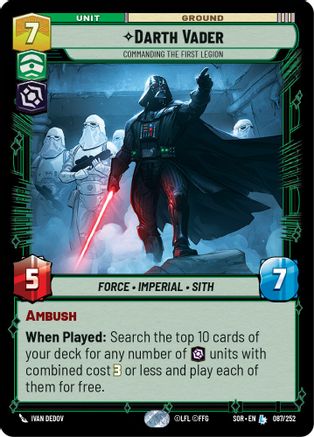Darth Vader - Commanding the First Legion (087/252)[Spark of Rebellion] Foil Star Wars: Unlimited Single Disney