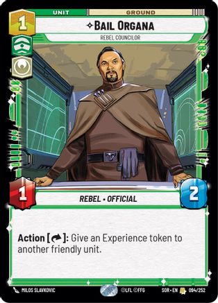 Bail Organa - Rebel Councilor (094/252)[Spark of Rebellion] Star Wars: Unlimited Single Disney