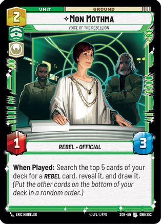 Mon Mothma - Voice of the Rebellion (096/252)[Spark of Rebellion] Foil Star Wars: Unlimited Single Disney