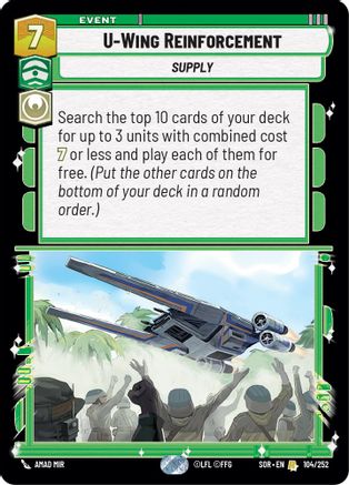 U-Wing Reinforcement (104/252)[Spark of Rebellion] Foil Star Wars: Unlimited Single Disney