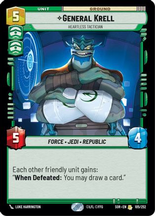 General Krell - Heartless Tactician (105/252)[Spark of Rebellion] Star Wars: Unlimited Single Disney