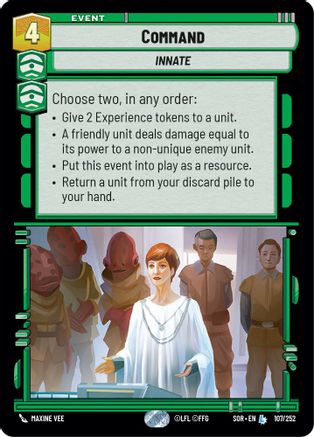 Command (107/252)[Spark of Rebellion] Foil Star Wars: Unlimited Single Disney