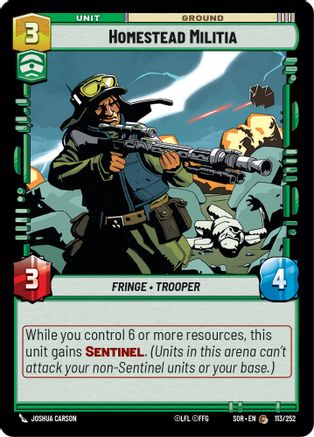 Homestead Militia (113/252)[Spark of Rebellion] Foil Star Wars: Unlimited Single Disney
