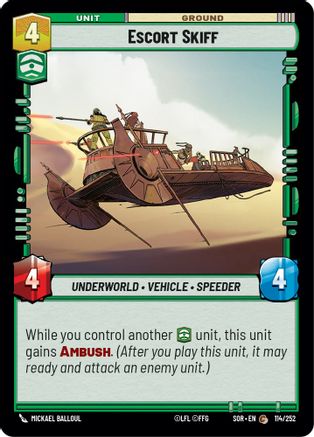 Escort Skiff (114/252)[Spark of Rebellion] Star Wars: Unlimited Single Disney