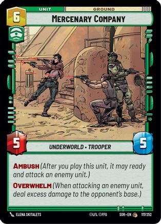 Mercenary Company (117/252)[Spark of Rebellion] Star Wars: Unlimited Single Disney