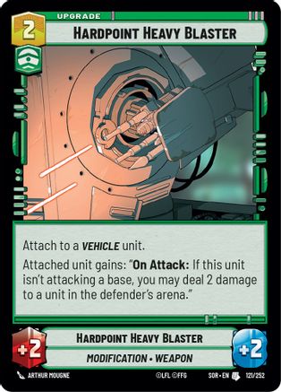 Hardpoint Heavy Blaster (121/252)[Spark of Rebellion] Star Wars: Unlimited Single Disney