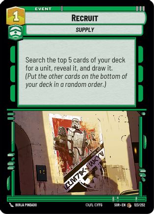 Recruit (123/252)[Spark of Rebellion] Star Wars: Unlimited Single Disney