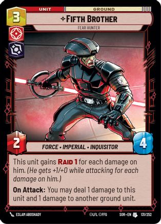 Fifth Brother - Fear Hunter (131/252)[Spark of Rebellion] Foil Star Wars: Unlimited Single Disney