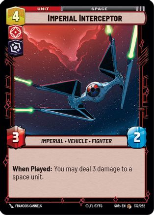 Imperial Interceptor (132/252)[Spark of Rebellion] Star Wars: Unlimited Single Disney