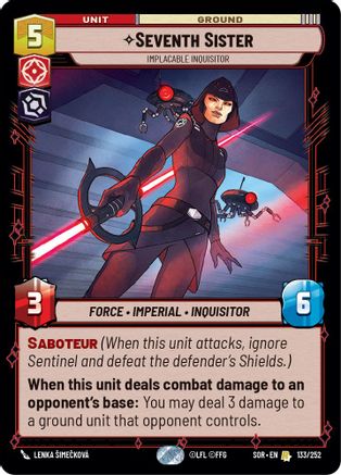 Seventh Sister - Implacable Inquisitor (133/252)[Spark of Rebellion] Foil Star Wars: Unlimited Single Disney