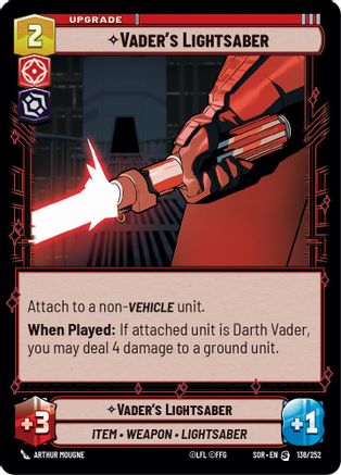 Vader's Lightsaber (136/252)[Spark of Rebellion] Star Wars: Unlimited Single Disney