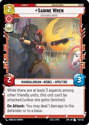 Sabine Wren - Explosives Artist (142/252)[Spark of Rebellion] Star Wars: Unlimited Single Disney