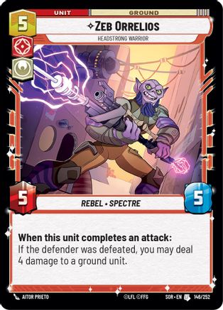 Zeb Orrelios - Headstrong Warrior (146/252)[Spark of Rebellion] Star Wars: Unlimited Single Disney