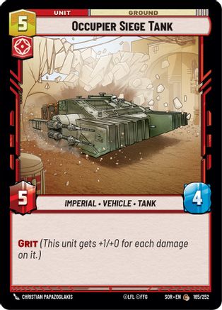 Occupier Siege Tank (165/252)[Spark of Rebellion] Foil Star Wars: Unlimited Single Disney
