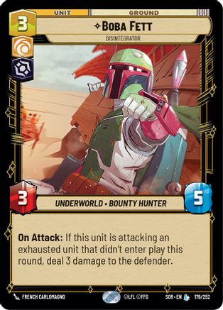 Boba Fett - Disintegrator (179/252)[Spark of Rebellion] Foil Star Wars: Unlimited Single Disney