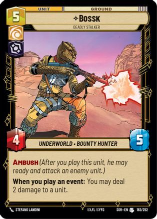 Bossk - Deadly Stalker (182/252)[Spark of Rebellion] Foil Star Wars: Unlimited Single Disney
