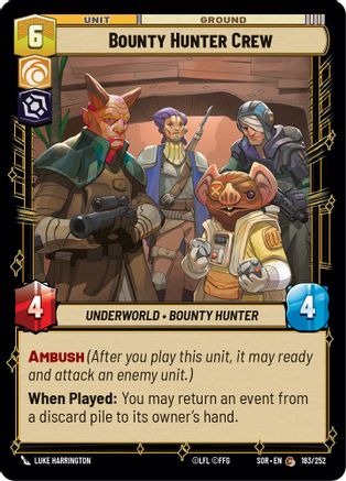 Bounty Hunter Crew (183/252)[Spark of Rebellion] Foil Star Wars: Unlimited Single Disney