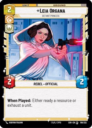 Leia Organa - Defiant Princess (189/252)[Spark of Rebellion] Star Wars: Unlimited Single Disney
