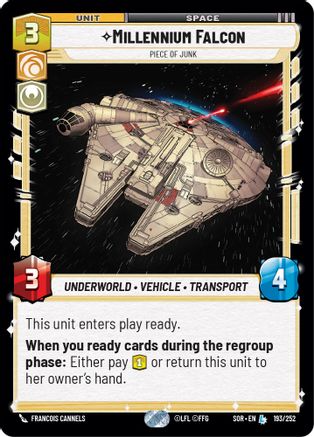 Millennium Falcon - Piece of Junk (193/252)[Spark of Rebellion] Star Wars: Unlimited Single Disney