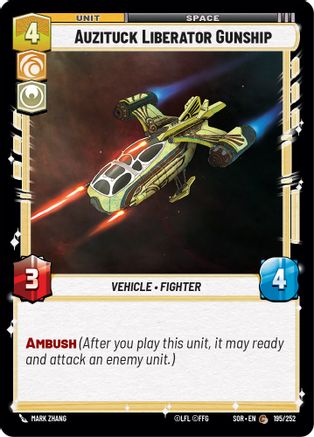 Auzituck Liberator Gunship (195/252)[Spark of Rebellion] Star Wars: Unlimited Single Disney