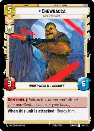 Chewbacca - Loyal Companion (196/252)[Spark of Rebellion] Star Wars: Unlimited Single Disney