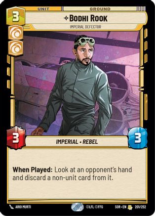 Bodhi Rook - Imperial Defector (201/252)[Spark of Rebellion] Foil Star Wars: Unlimited Single Disney